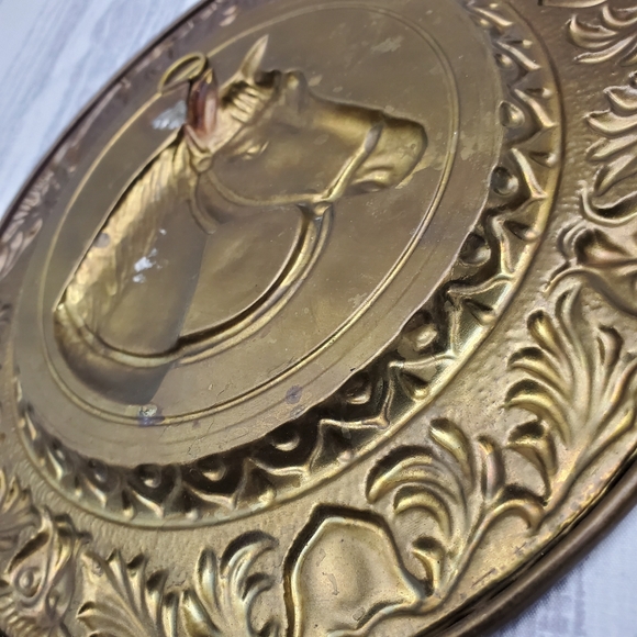 Vintage Brass Horse Wall Plate - A * - Picture 6 of 11